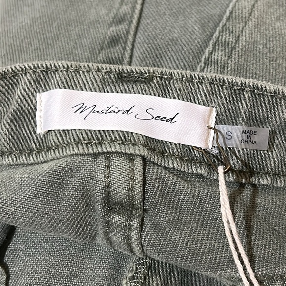 NWT‎ Women’s Mustard Seed Distressed Destroyed High Rise Denim Shorts Sage Small - Picture 6 of 6